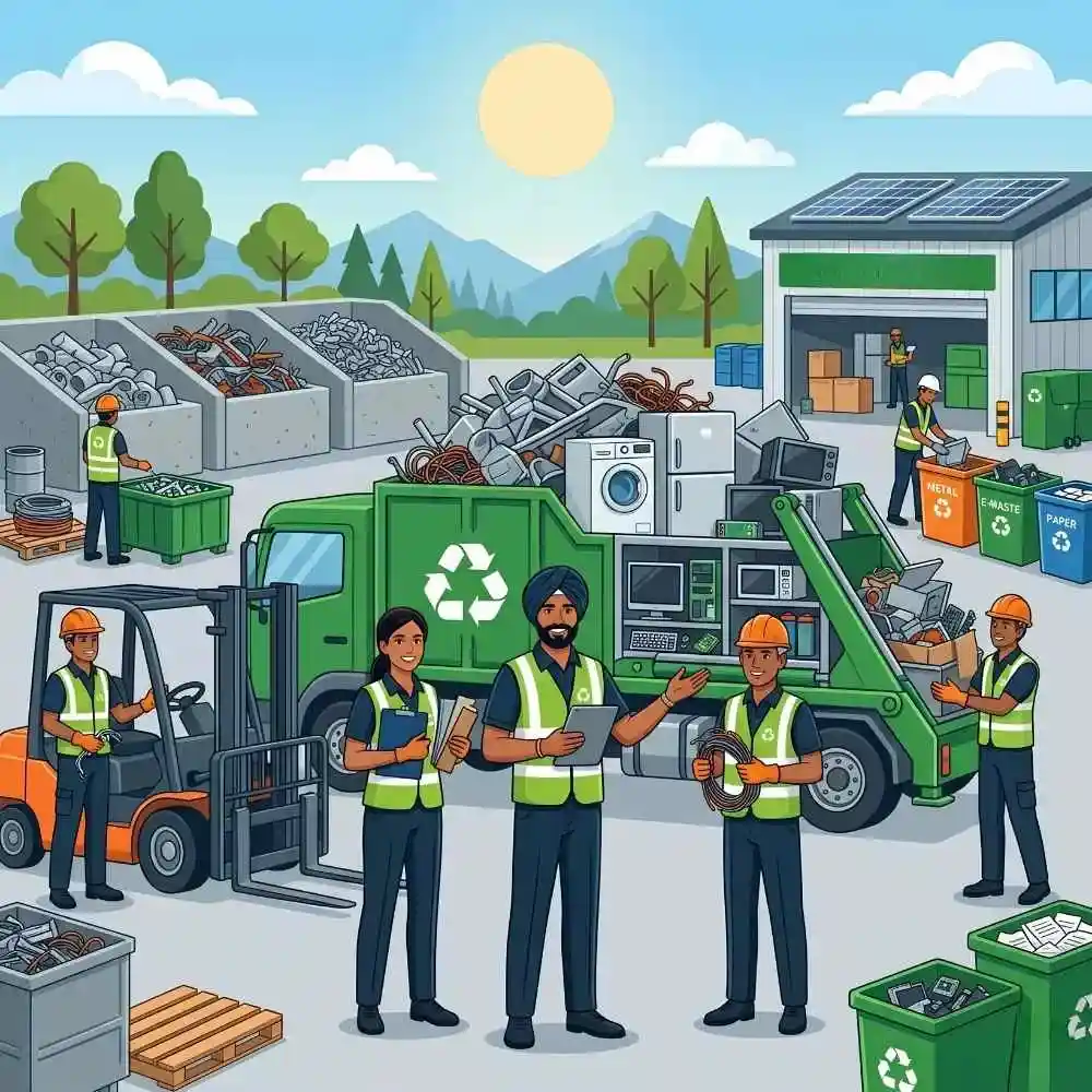 Scrapify team handling sustainable waste management and scrap recycling services.