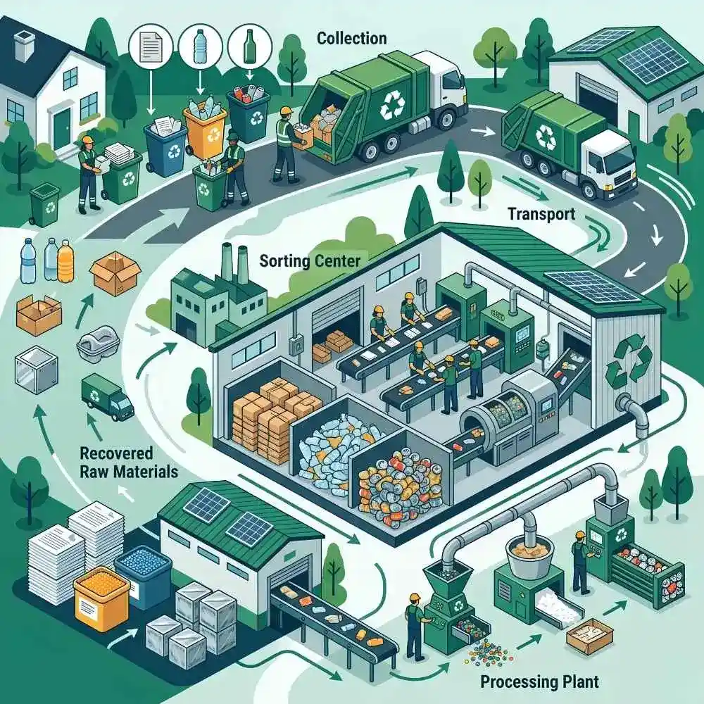 Advanced recycling facility in Gurugram converting waste into reusable resources.