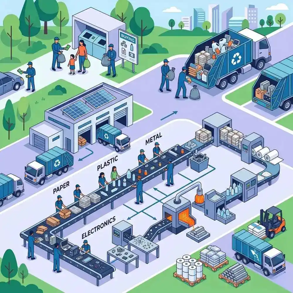 Plastic, paper, metal, and electronic waste recycling services in Noida.