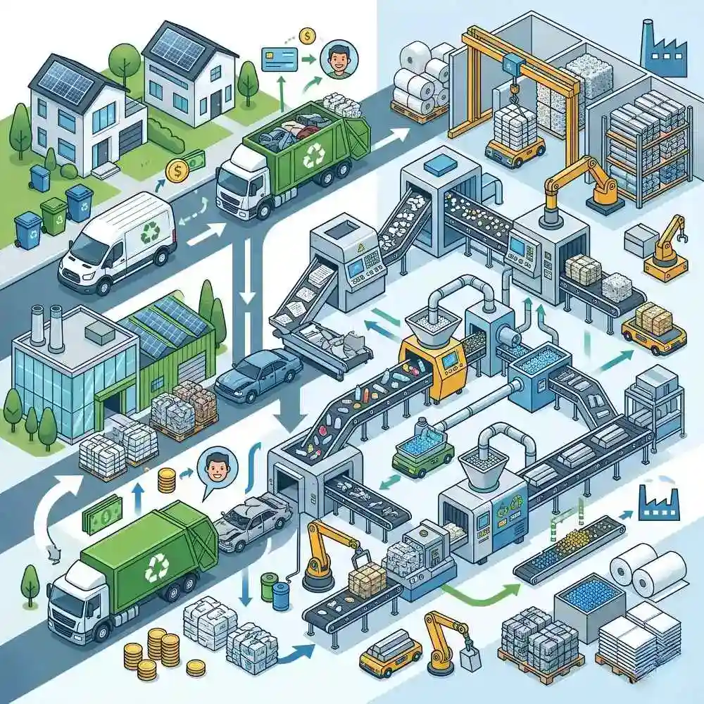 Sustainable waste management and recycling operations in Greater Noida.