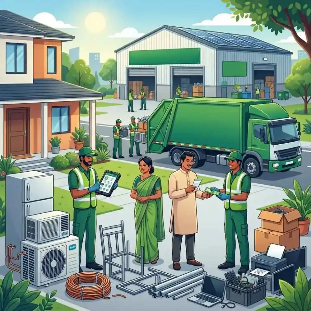Professional scrap dealers in Noida handling metal, plastic, paper, and electronic scrap.