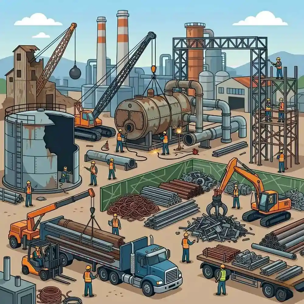 Controlled decommissioning of industrial facilities in Ghaziabad with complete site clearance.