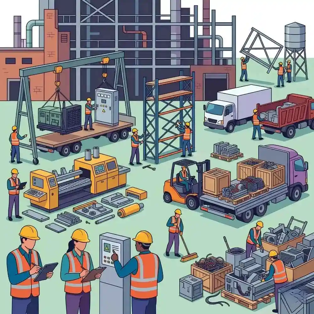 Industrial plant decommissioning in Faridabad with controlled infrastructure removal.
